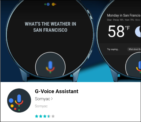 The G-Voice Assistant in the Galaxy Store.