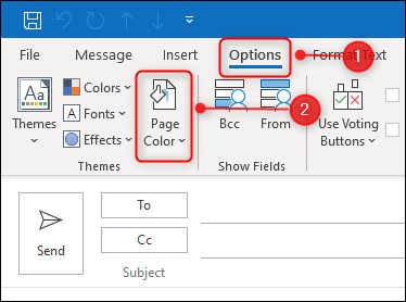 Click Options, and then select Page Colors.