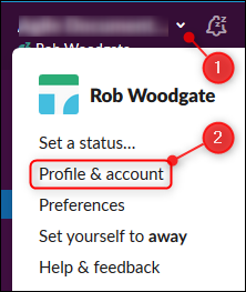 The Profile & account option