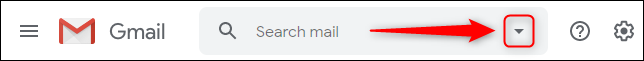 The arrow on the Gmail search box.