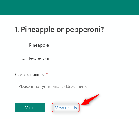 The View results link at the bottom of the poll.