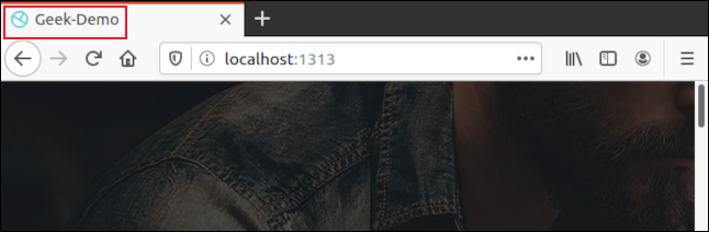 Refreshed browser with a new web name showing in the tab.