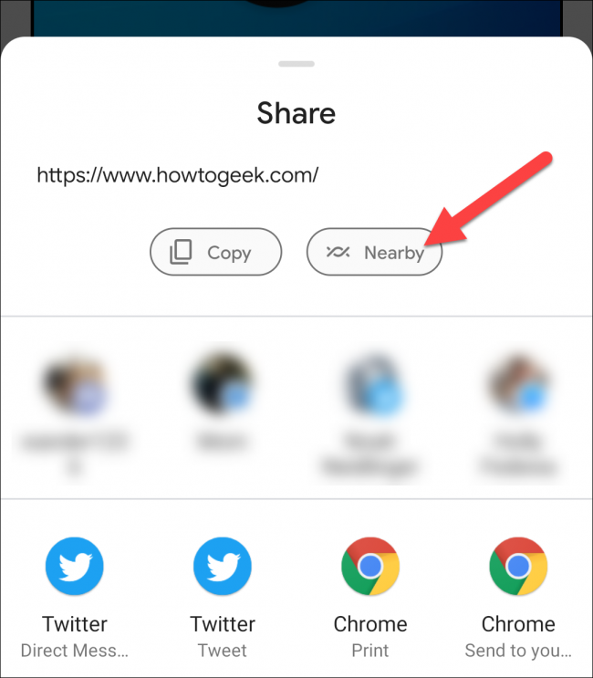 nearby share shortcut