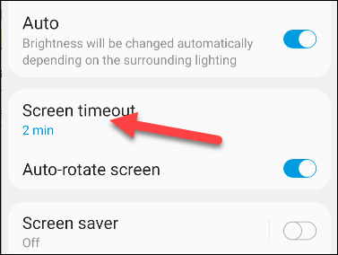 android screen timeout