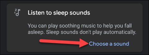 Tap Choose a Sound to select what you want to play as you're going to sleep.