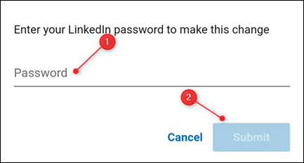 The Password entry field and the Submit button.