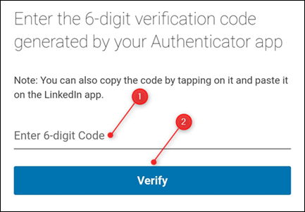 The entry field for the verification code.