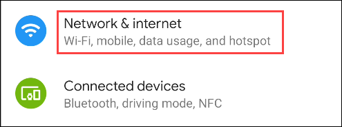 android network and internet settings