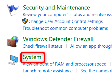 Click the System category