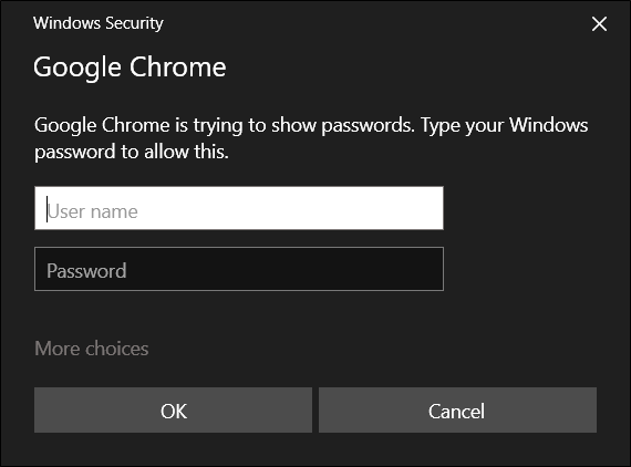 Enter your computer's username and password to continue