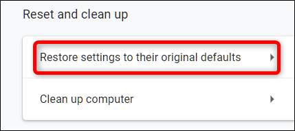 Click Restor Settings to Their Original Defaults