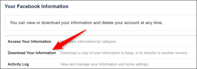 You can back up all your Facebook data by downloading it from the following Settings option.
