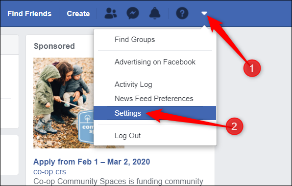 Navigate to your Facebook Settings.