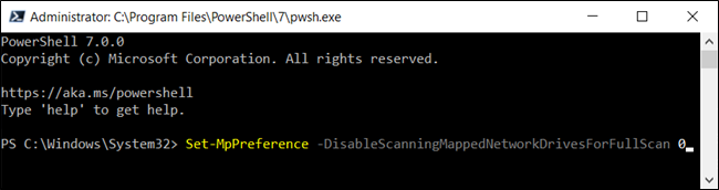 Type the command into the PowerShell window and press Enter.