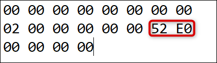 The scan code of the Inert key 52 E0.