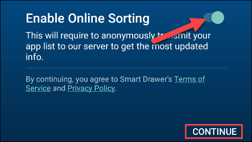 enable online sorting