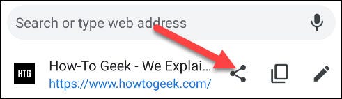 select the share icon from the address bar
