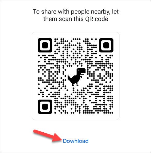 share or download the qr code