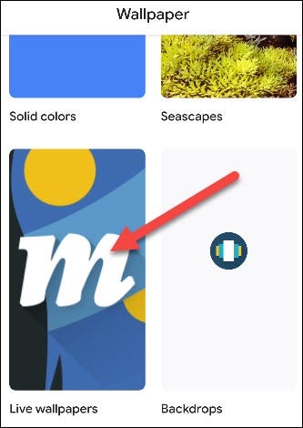 Tap Live Wallpapers.