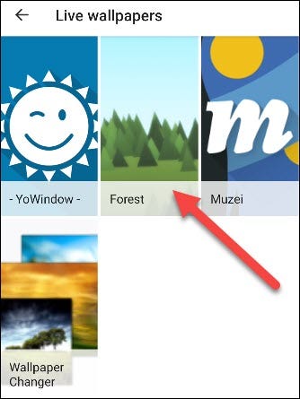 Select a live wallpaper app.
