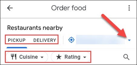 food order options