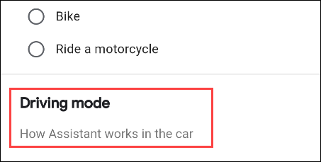 select driving mode