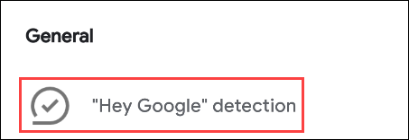 select hey google detection