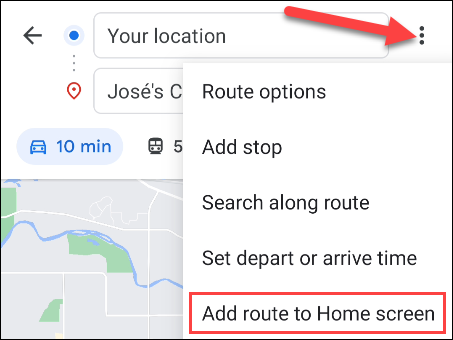 add route to home screen
