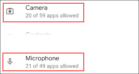 select camera or microphone