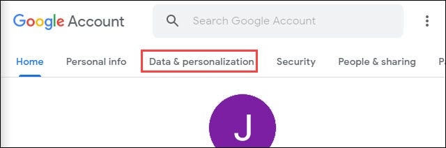 data and personalization tab