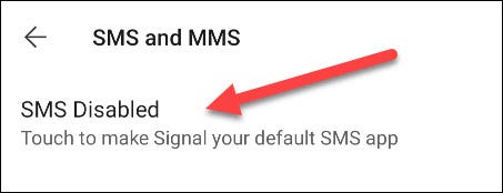 SMS Disabled