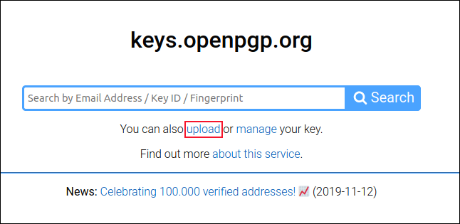 OpenPGP central key repository