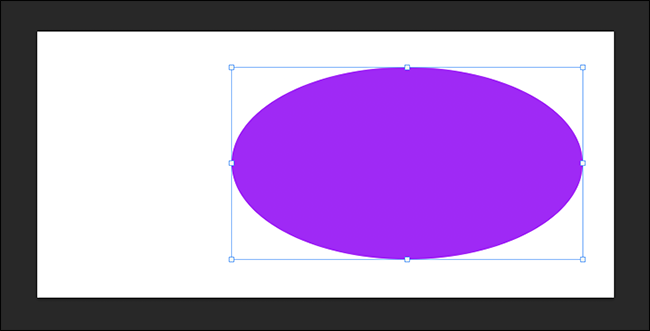 distorted purple circle with free transform controls visible
