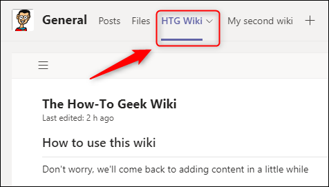 A renamed wiki tab.