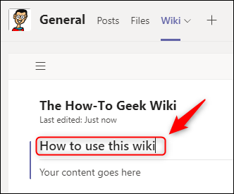 A renamed wiki section.