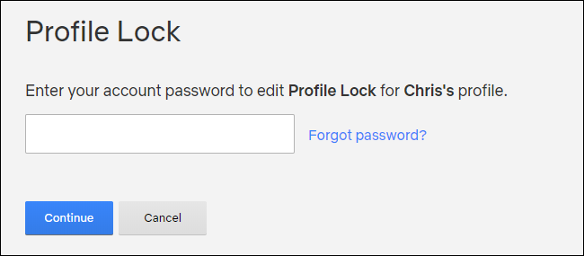 Entering Netflix password