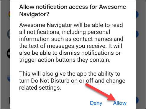 Tap Allow.