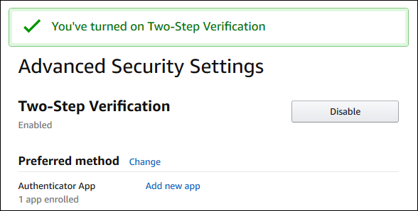 The Advanced Security Settings page