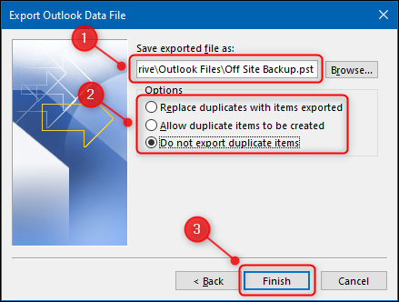 The export options for the file being exported to.