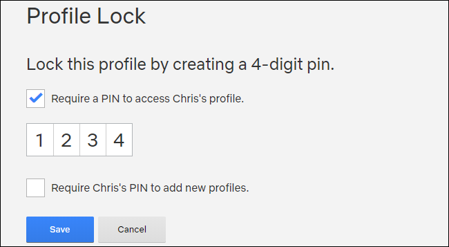 Creating a Netflix PIN