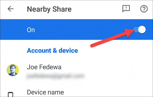 enable nearby share