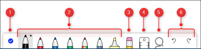 The Inking tools broken down into sections.