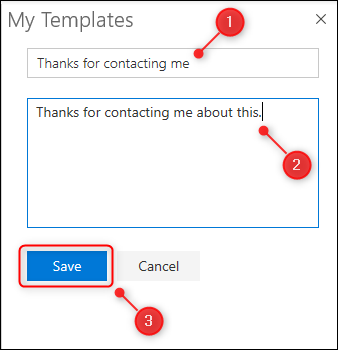 The fields to complete to create a new template.