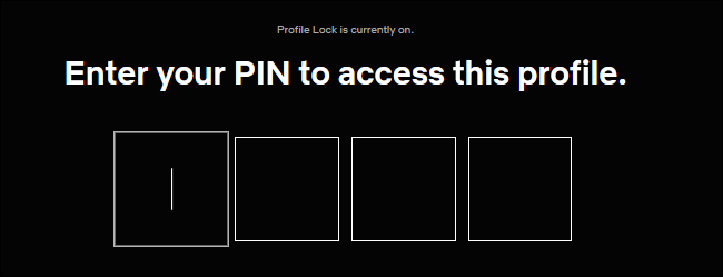 Entering a PIN for Profile Lock on Netflix