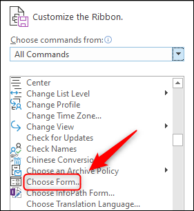 Click Choose Form.