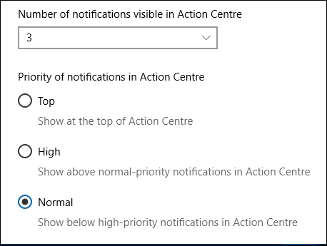 The Action Centre options for Outlook.