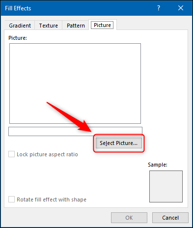 Click Select Picture in the Picture tab.
