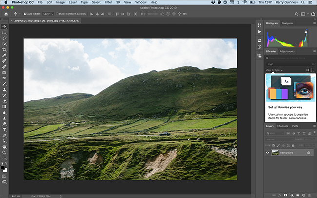 The Photography Workspace in Photoshop.