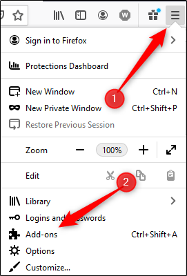 Click the hamburger menu, and then click Add-Ons.