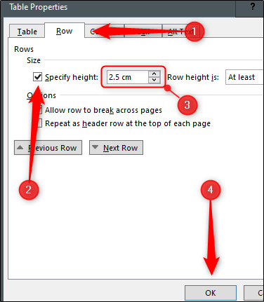 Adjust table height